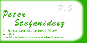 peter stefanidesz business card